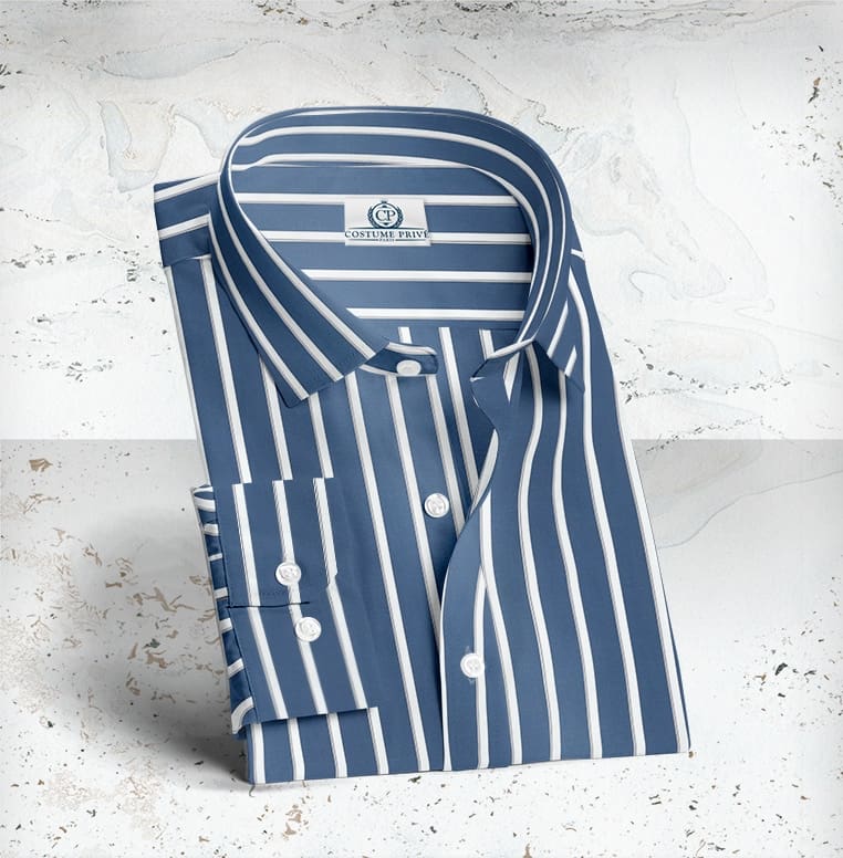 Chemise blanche a rayure bleu deals
