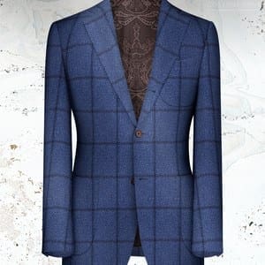 veste bleu moyen large carreaux bleu hiver sur mesure paris tailleur