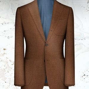 Veste marron orange sur mesure tailleur paris