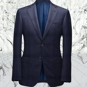 Costume bleu carreaux bleu clair sur-mesure tailleur paris