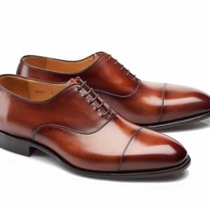 chaussures richelieu cognac bout rapporté