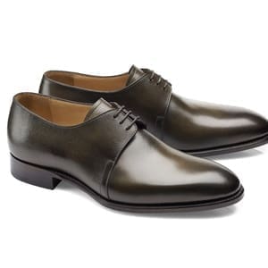 chaussures vert bronze patiné derby