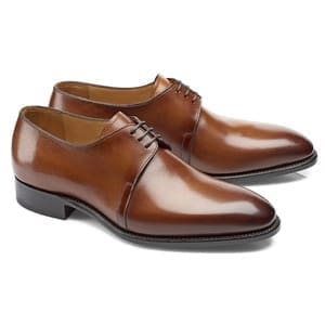 chaussures cognac patiné derby