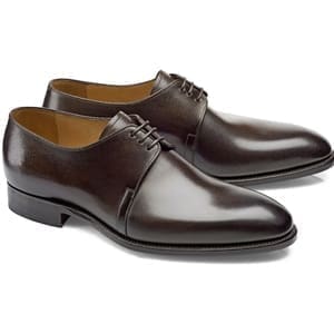 chaussures marron foncé patiné derby