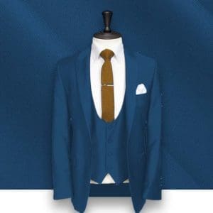 costume mariage bleu intense sur mesure paris