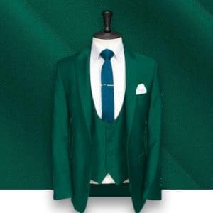costume mariage vert intense sur mesure paris