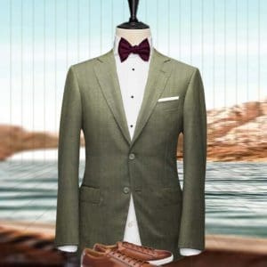 costume mariage vert clair champêtre sur mesure tailleur Paris