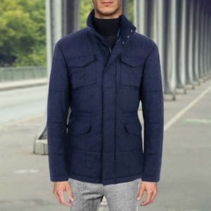 parka matelassé bleu marine sur mesure paris