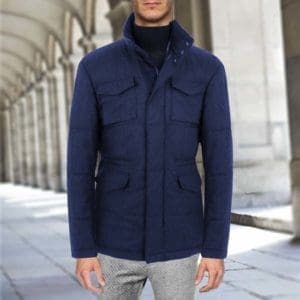 parka matelassé bleu moyen sur mesure paris