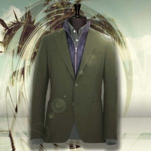 veste vert kaki plaston amovible sur mesure paris tailleur