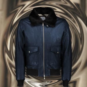 blouson aviateur G1 cuir bleu nuit blouson sur mesure tailleur paris