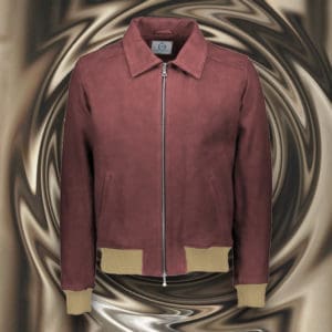 blouson daim A2 bordeaux clair contraste blouson sur mesure tailleur paris