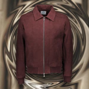 blouson daim A2 bordeaux foncé blouson sur mesure tailleur paris