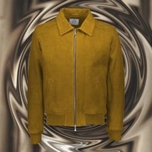 blouson daim A2 marron moutarde ocre blouson sur mesure tailleur paris