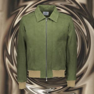 blouson daim A2 vert kaki clair contraste blouson sur mesure tailleur paris