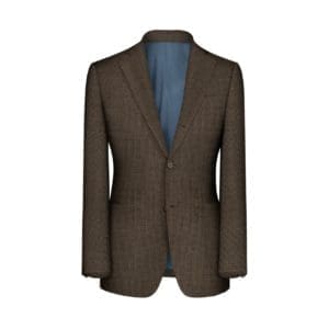 veste marron brun natté sur mesure été tissu Loro Piana tailleur Paris style dandy