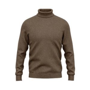 col roulé sur mesure col rond brun marron clair tailleur Paris