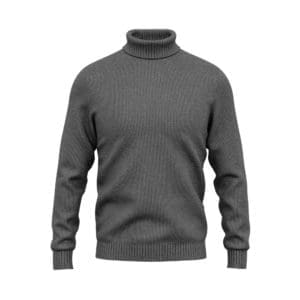 col roulé sur mesure col rond gris moyen tailleur Paris