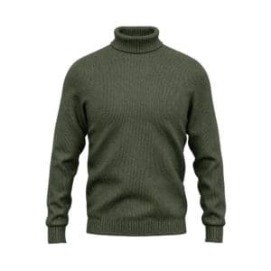 col roulé sur mesure col rond vert olive tailleur Paris