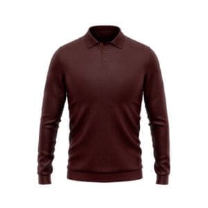 polo manche longue sur mesure maille bordeaux tailleur paris