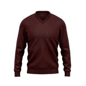 pull-over sur mesure col V bordeaux tailleur paris