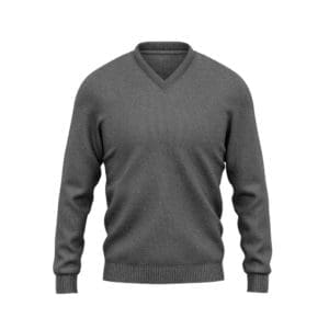 pull-over sur mesure col V gris moyen tailleur paris