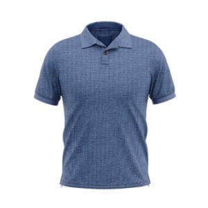Polo coton piqué manche courte bleu denim