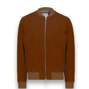 blouson nubuck MA1 cognac blouson sur mesure cuir tailleur paris