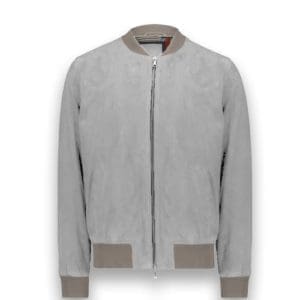 blouson nubuck MA1 gris souris blouson sur mesure tailleur paris