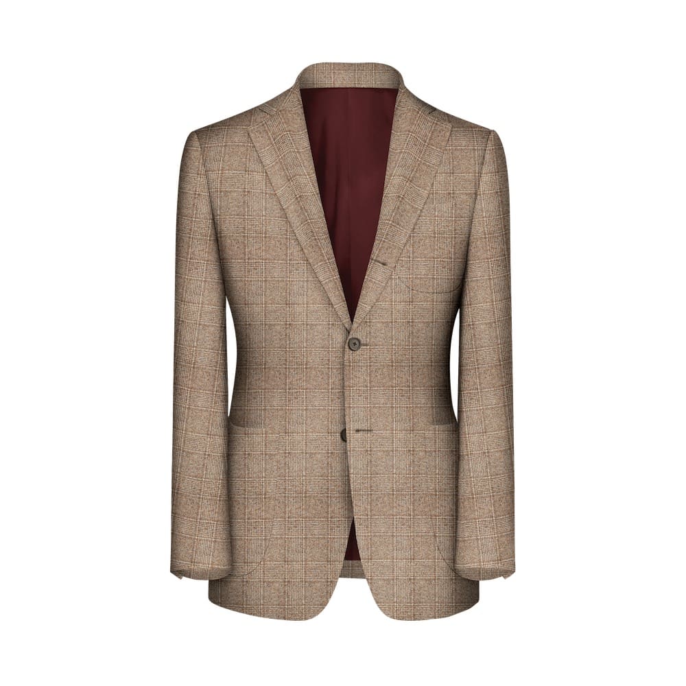 blazer beige prince de galles tissu Loro Piana veste sur mesure tailleur paris veste automne hiver