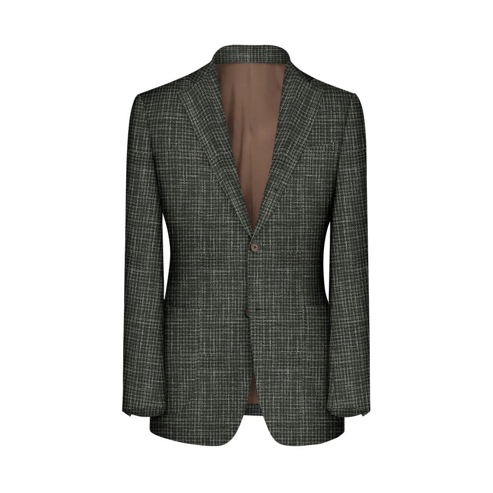 blazer vert pied de coq tissu Loro Piana veste sur mesure tailleur paris